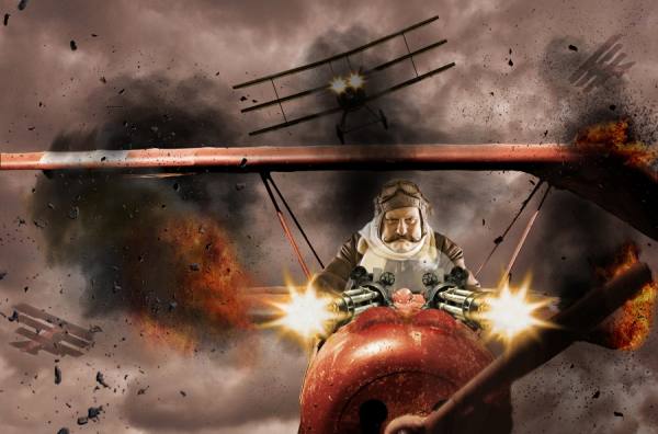 Photograph Kevin Sharpe  The New Red Baron on One Eyeland
